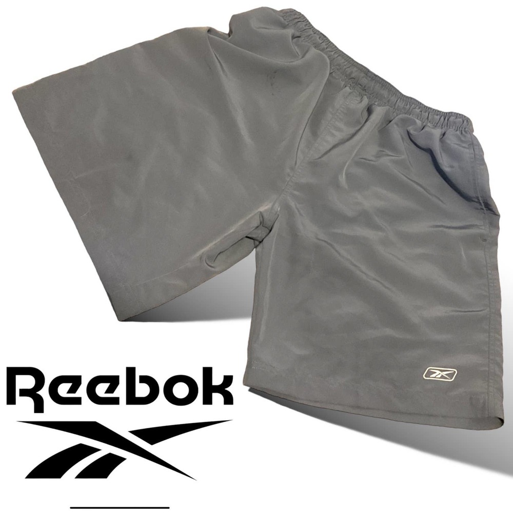 REEBOK grey swim trunks size large